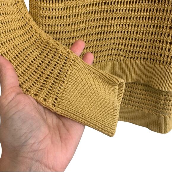 Madewell Mustard Yellow Loose Knit Pullover Sweater - Picture 4 of 7
